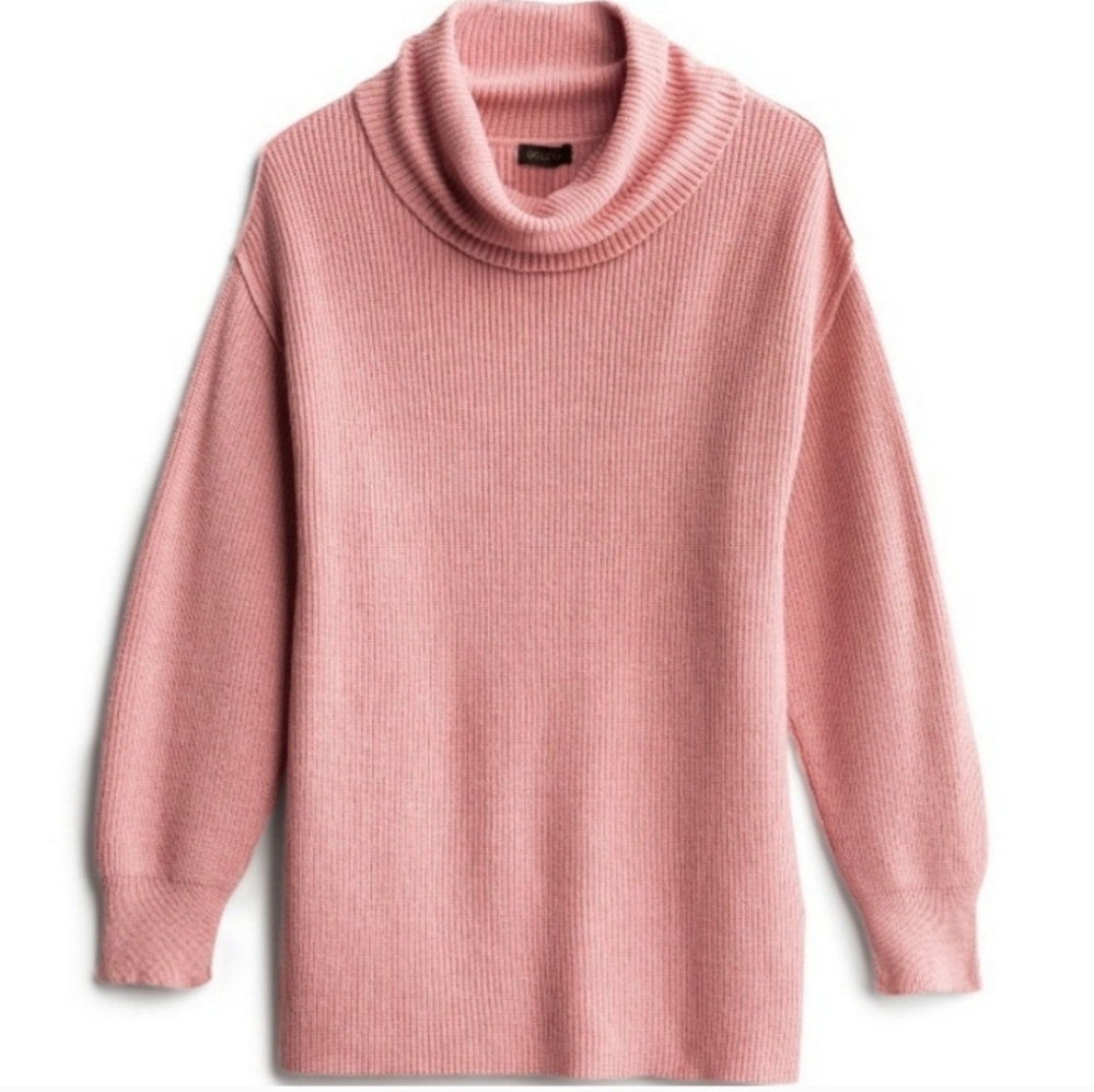 NWOT Goldray‎ pink pullover knit cowl neck sweater size L